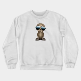 Cute Baby Sea Lion Wearing Sunglasses Crewneck Sweatshirt